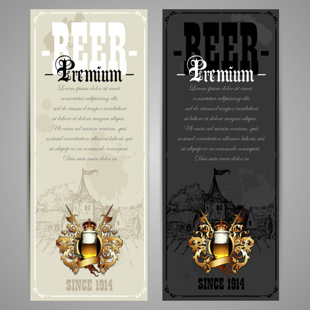 set of beer labelsのイラスト素材