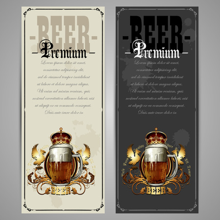 set of beer labelsのイラスト素材