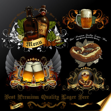 set of beer iconsのイラスト素材