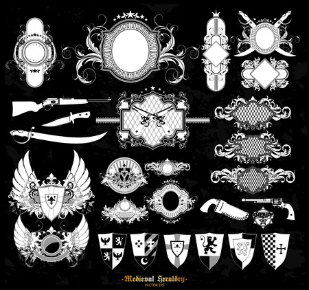 Set of medieval heraldryのイラスト素材
