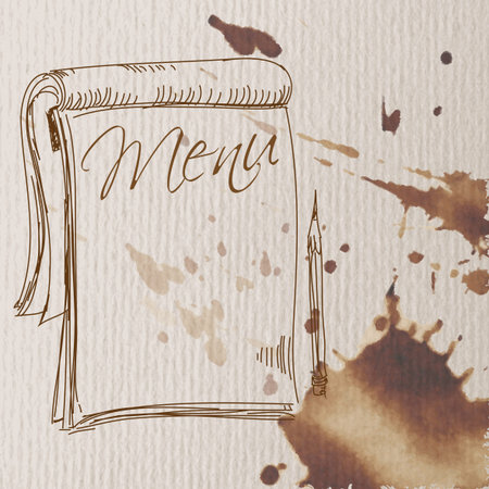 notebook to write the menu in an abstract style, freehand drawingのイラスト素材