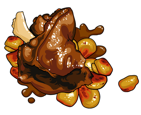 Gourmet Food meat dishのイラスト素材