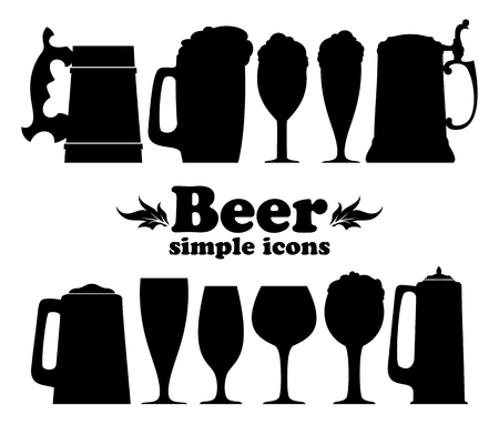 set of beer iconsのイラスト素材