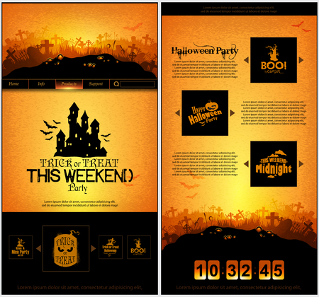 Halloween one page design templateのイラスト素材