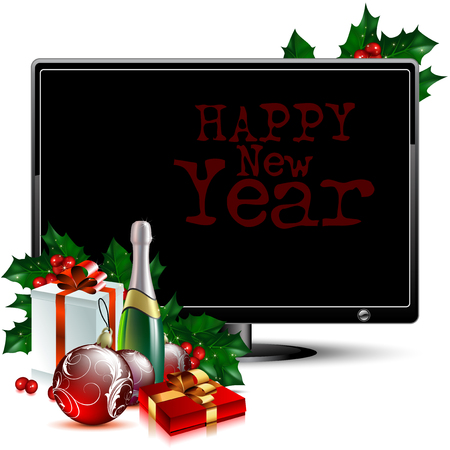 greeting card with the wishes of a happy new yearのイラスト素材