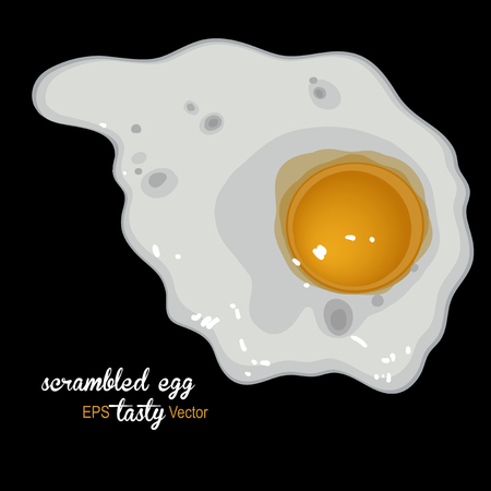 fried egg on a black backgroundのイラスト素材