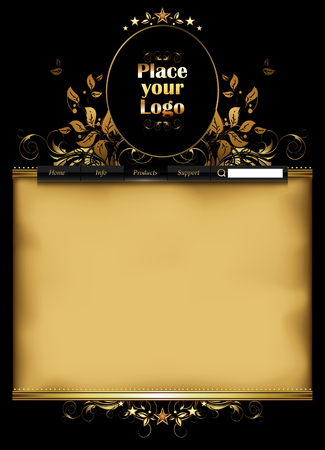 Web template decorated in retro style with spaceのイラスト素材