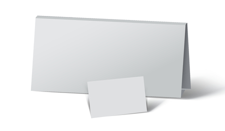 Two folded sheets of white paperのイラスト素材