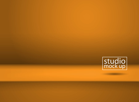 Empty  yellow background for product display. Vector abstract volume mock up stage studio table room with space for display content.のイラスト素材