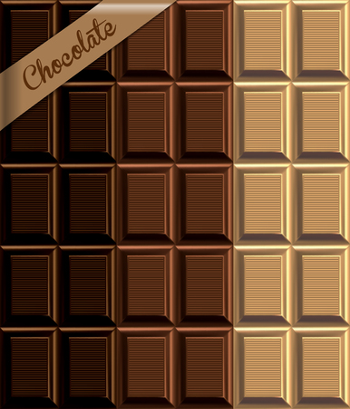 The texture of the chocolate in three different colors. Highly realistic illustration.のイラスト素材