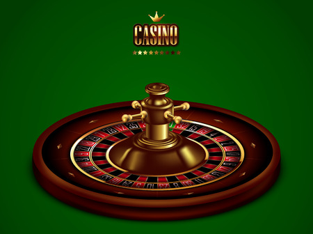 Roulette Casino on the background of green baize. 3D vector. High detailed realistic illustration.のイラスト素材