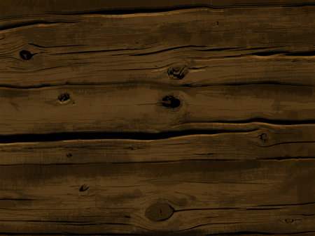 Background, texture of old wood. Horizontally located wooden boards. Highly realistic illustrationのイラスト素材