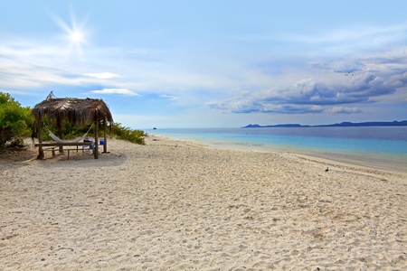 Sandy beach on Klein (little) Bonaire, Caribbeanの写真素材