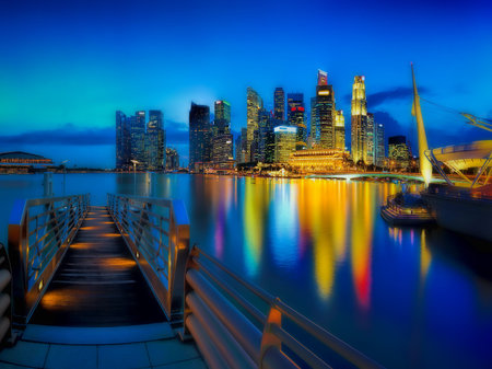 Singapore skylineのeditorial素材