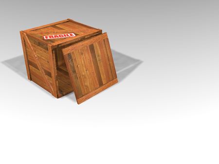 3D render of wooden crateの写真素材