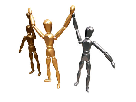 Gold, silver and bronze winnersの写真素材