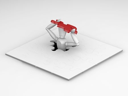 The final piece of the puzzleの写真素材