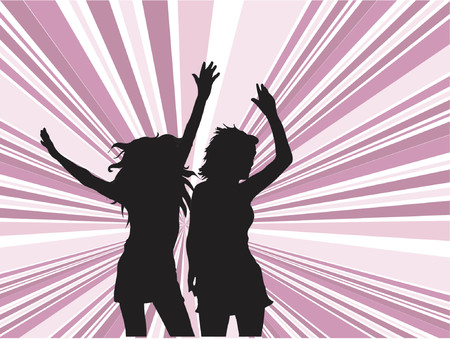 Females dancing - vectorのイラスト素材