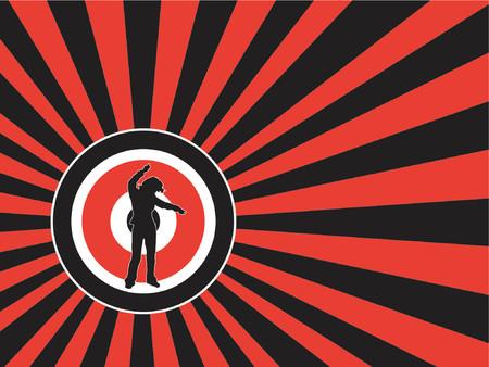 Female dancing on retro background - vectorのイラスト素材