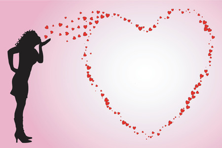 Blowing kisses - vectorのイラスト素材