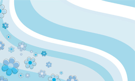 Flowers and waves - vectorのイラスト素材