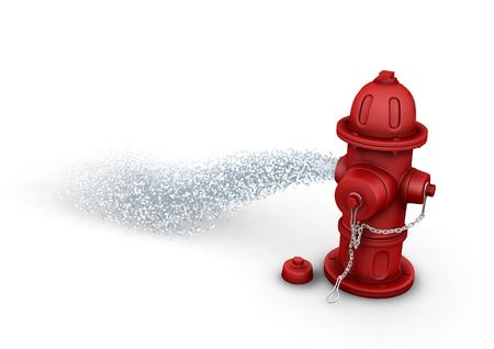 Fire hydrant spraying water - 3D renderの写真素材