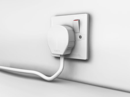 Three pin plug and socket - 3D render