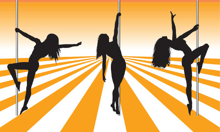 Pole dancers - vectorのイラスト素材