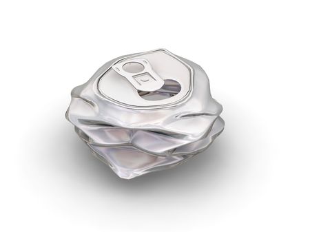 3D render of a crushed canの写真素材