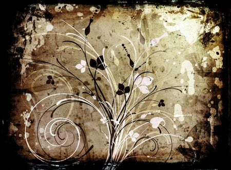 Floral design on grunge backgroundの写真素材