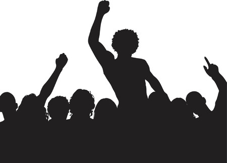 Excited crowd - vectorのイラスト素材