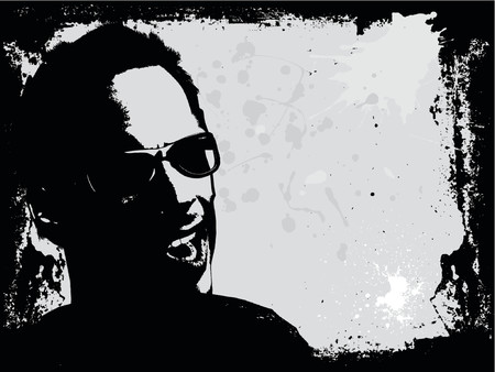 Grunge male shouting - vectorのイラスト素材