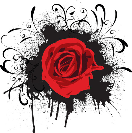 Grunge rose - vectorのイラスト素材