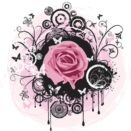 Decorative grunge rose - vectorのイラスト素材