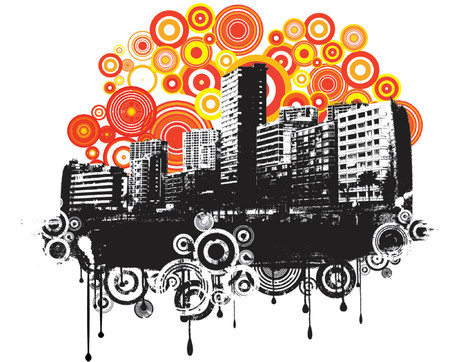 Retro urban grunge - vectorのイラスト素材