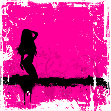 Sexy grunge female - vectorのイラスト素材