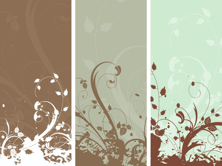 Floral grunge panels - vectorのイラスト素材