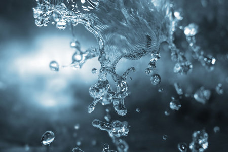 Close up shot of water splashing