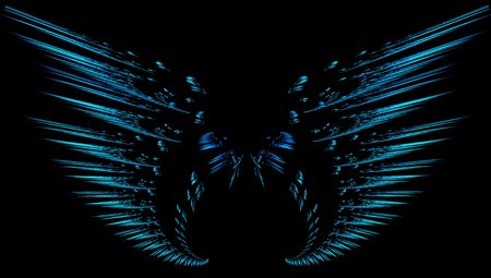 Digitally created fractal wingsの写真素材