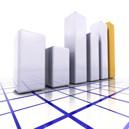 3D render of a bar chart