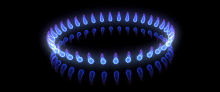 3D render of a ring of flames
