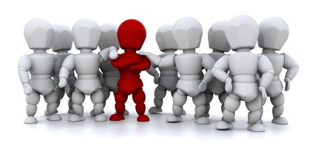 3D render of a team of peopleの写真素材