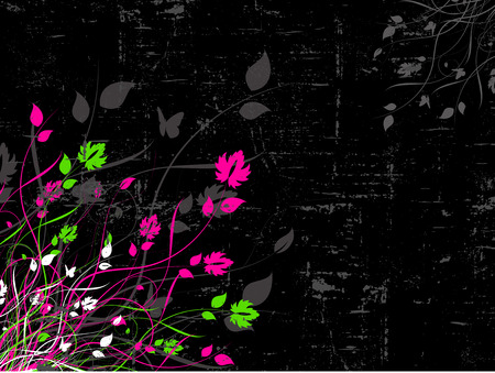Floral design on grunge backgroundのイラスト素材