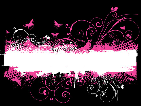 Floral grunge with butterfliesのイラスト素材