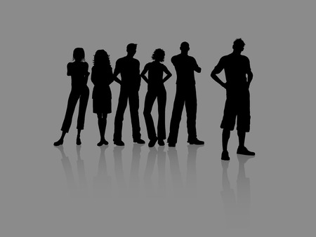 Group of young casual peopleのイラスト素材
