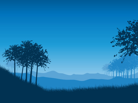 Landscape scene at nightのイラスト素材