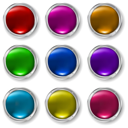 Glossy buttons in different coloursのイラスト素材