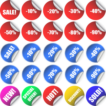 Various sale and discount labelsのイラスト素材