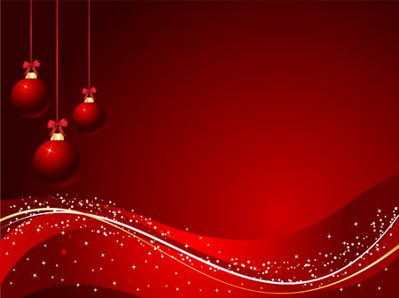 Christmas baubles on a decorative backgroundのイラスト素材