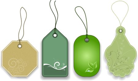 Labels with various different nature designsのイラスト素材